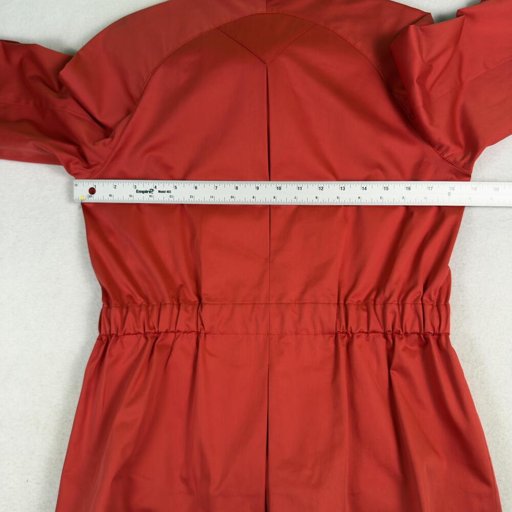 CARLISLE Utility Jacket Anorak Full Zip Gold Snaps Roll Tab Tomato Red Sz 8 - Picture 6 of 16